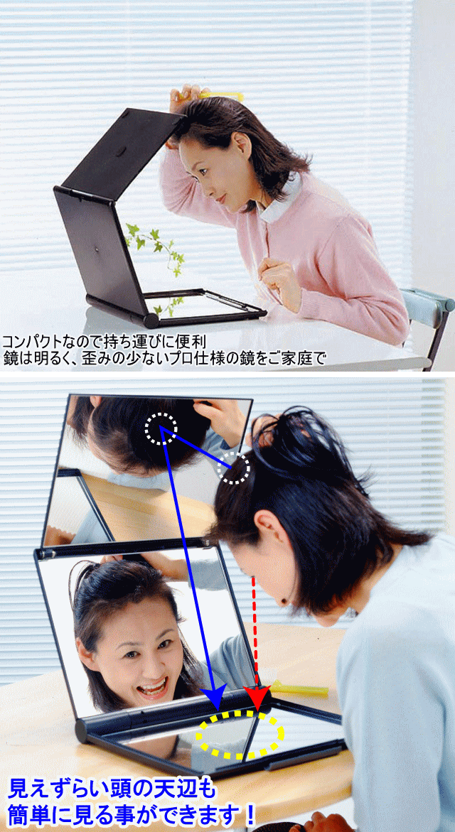 卓上型三面鏡 スリーウェイミラー A4-M6 ☆「暮らし館」イマジネット☆